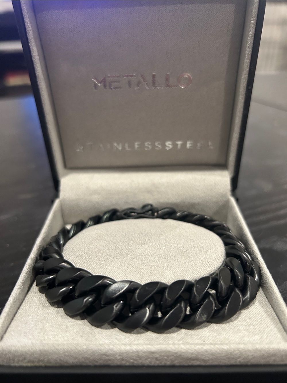 Black Stainless Steel Curb Chain Bracelet